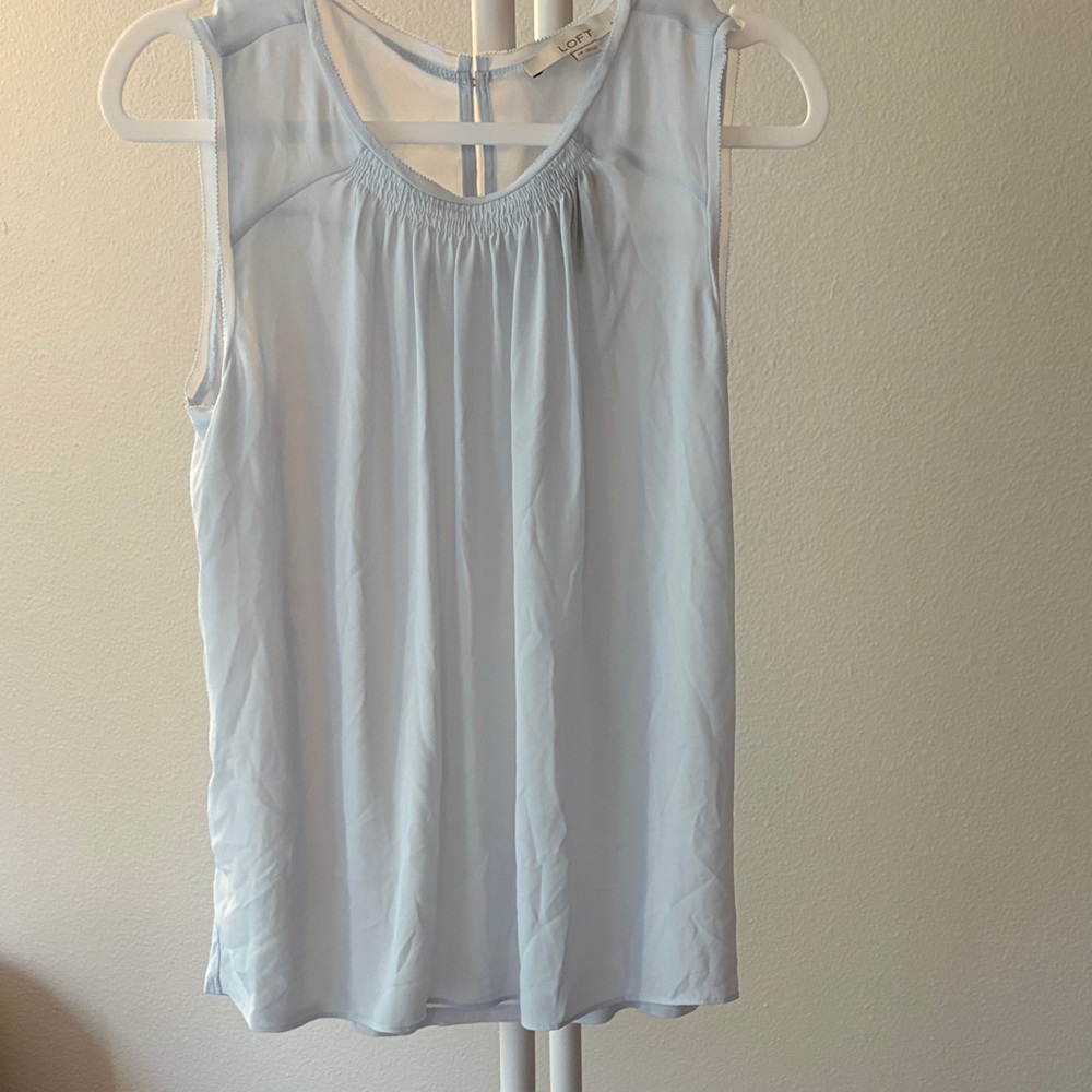 LOFT Soft Blue Petites Top